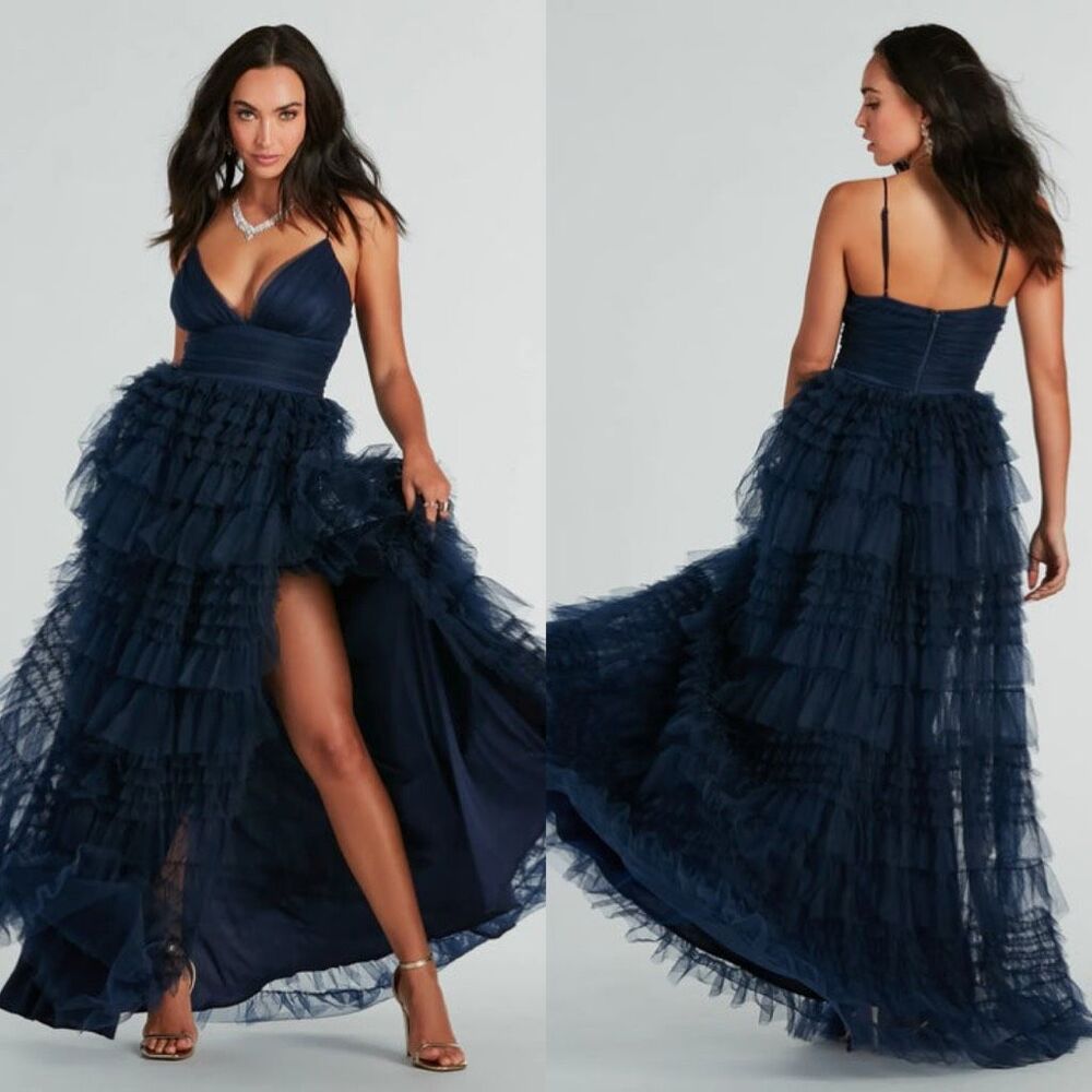 NWT Windsor Roxanna Tulle Ruffle A-Line Ball Gown Size M $130
